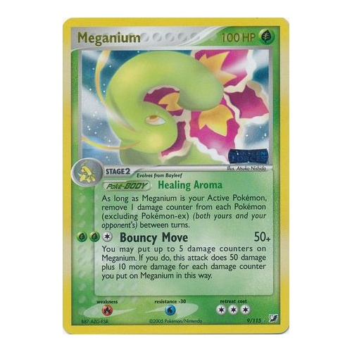 Meganium 9/115 EX Unseen Forces Reverse Holo Rare Pokemon Card NEAR MINT TCG