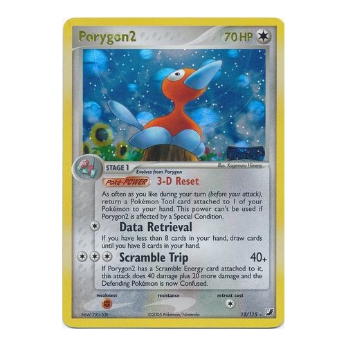 Porygon2 12/115 EX Unseen Forces Reverse Holo Rare Pokemon Card NEAR MINT TCG