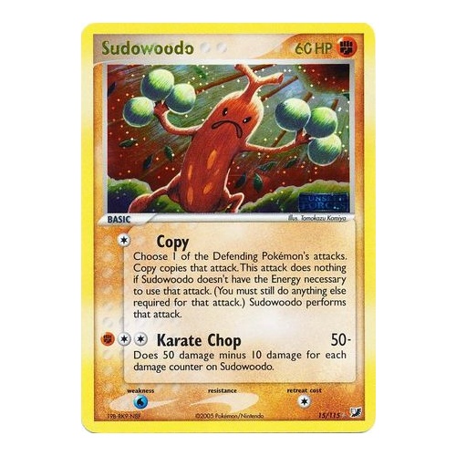 Sudowoodo 15/115 EX Unseen Forces Reverse Holo Rare Pokemon Card NEAR MINT TCG