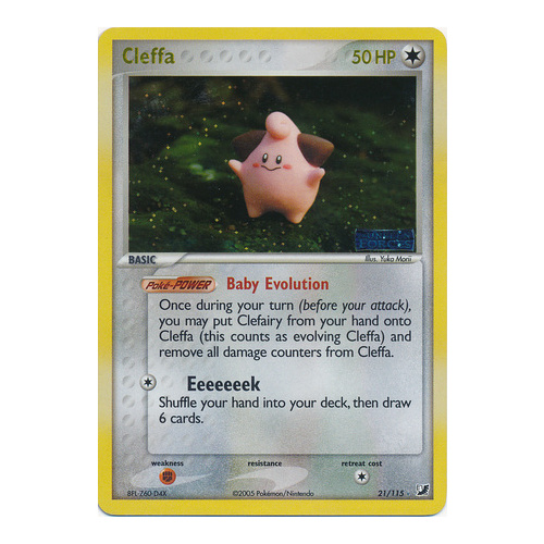 Cleffa 21/115 EX Unseen Forces Reverse Holo Rare Pokemon Card NEAR MINT TCG
