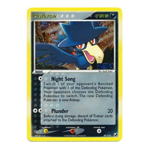 Murkrow 30/115 EX Unseen Forces Reverse Holo Rare Pokemon Card NEAR MINT TCG