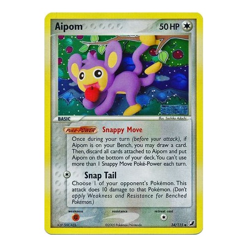 Aipom 34/115 EX Unseen Forces Reverse Holo Uncommon Pokemon Card NEAR MINT TCG