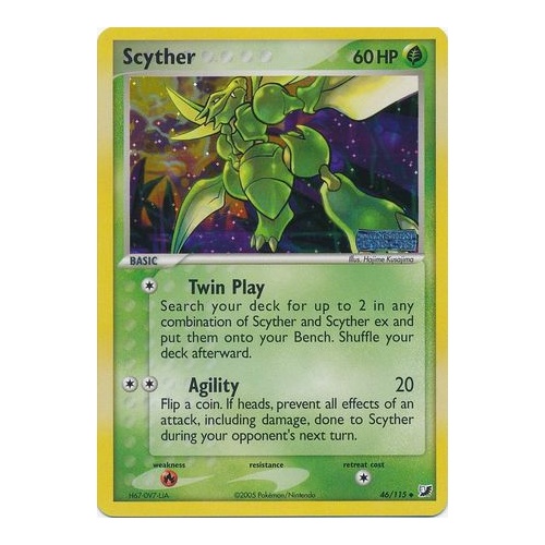Scyther 46/115 EX Unseen Forces Reverse Holo Uncommon Pokemon Card NEAR MINT TCG