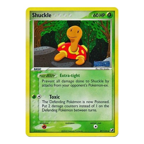 Shuckle 47/115 EX Unseen Forces Reverse Holo Uncommon Pokemon Card NEAR MINT TCG