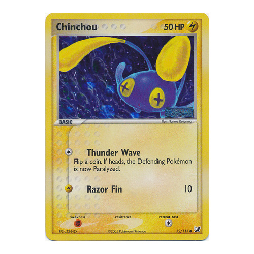 Chinchou 52/115 EX Unseen Forces Reverse Holo Common Pokemon Card NEAR MINT TCG