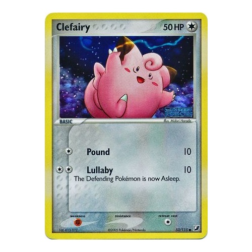 Clefairy 53/115 EX Unseen Forces Reverse Holo Common Pokemon Card NEAR MINT TCG