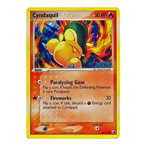 Cyndaquil 54/115 EX Unseen Forces Reverse Holo Common Pokemon Card NEAR MINT TCG