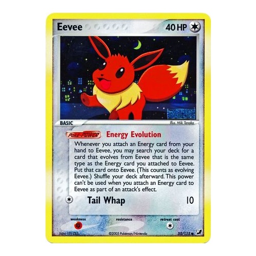 Eevee 55/115 EX Unseen Forces Reverse Holo Common Pokemon Card NEAR MINT TCG