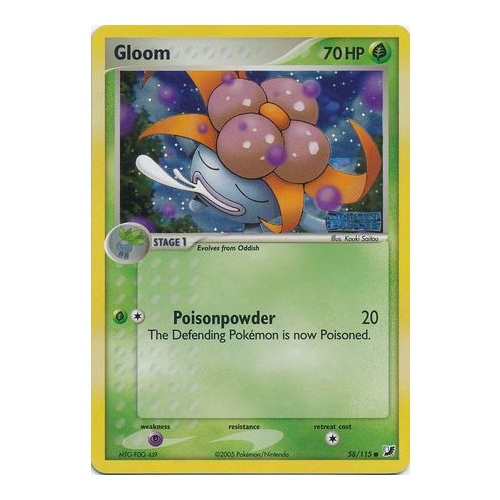 Gloom 58/115 EX Unseen Forces Reverse Holo Common Pokemon Card NEAR MINT TCG
