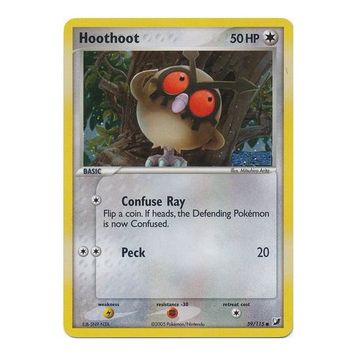 Hoothoot 59/115 EX Unseen Forces Reverse Holo Common Pokemon Card NEAR MINT TCG