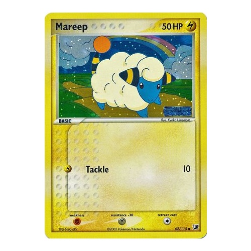 Mareep 62/115 EX Unseen Forces Reverse Holo Common Pokemon Card NEAR MINT TCG