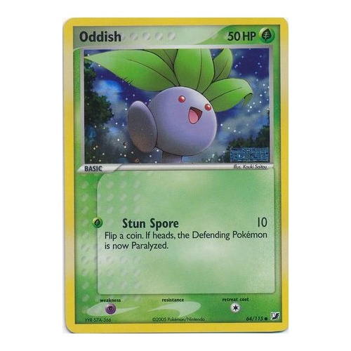 Oddish 64/115 EX Unseen Forces Reverse Holo Common Pokemon Card NEAR MINT TCG