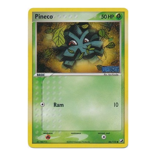 Pineco 66/115 EX Unseen Forces Reverse Holo Common Pokemon Card NEAR MINT TCG