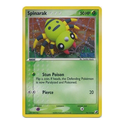 Spinarak 75/115 EX Unseen Forces Reverse Holo Common Pokemon Card NEAR MINT TCG