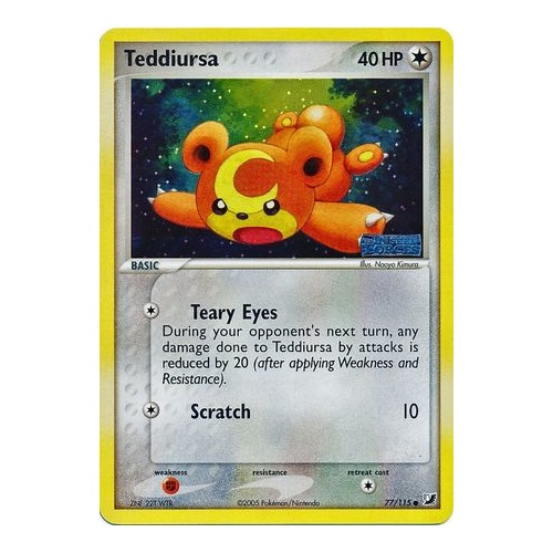 Teddiursa 77/115 EX Unseen Forces Reverse Holo Common Pokemon Card NEAR MINT TCG
