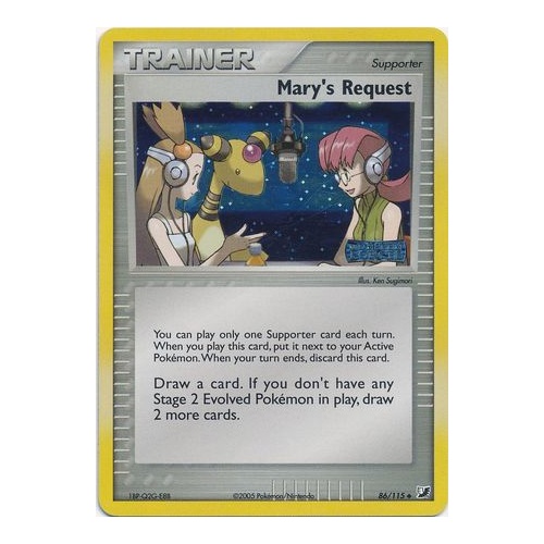 Mary's Request 86/115 EX Unseen Forces Reverse Holo Uncommon Trainer Pokemon Card NEAR MINT TCG