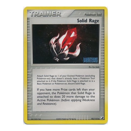 Solid Rage 92/115 EX Unseen Forces Reverse Holo Uncommon Trainer Pokemon Card NEAR MINT TCG