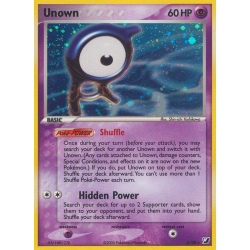 Unown A A/28 EX Unseen Forces Unown Collection Holo Rare Pokemon Card NEAR MINT TCG