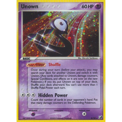 Unown B B/28 EX Unseen Forces Unown Collection Holo Rare Pokemon Card NEAR MINT TCG