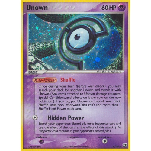 Unown C C/28 EX Unseen Forces Unown Collection Holo Rare Pokemon Card NEAR MINT TCG