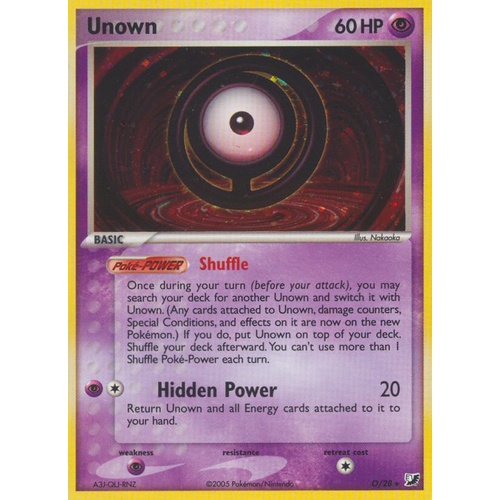 Unown O O/28 EX Unseen Forces Unown Collection Holo Rare Pokemon Card NEAR MINT TCG