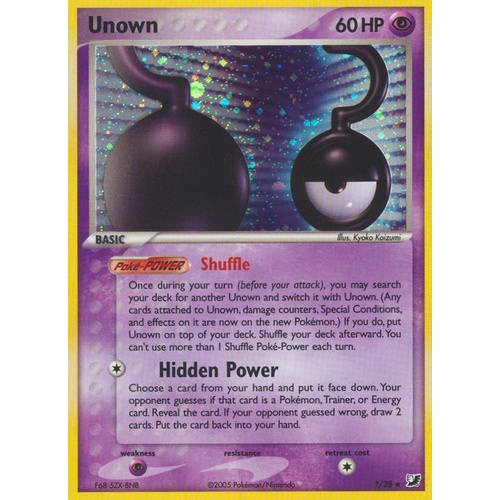 Unown ? ?/28 EX Unseen Forces Unown Collection Holo Rare Pokemon Card NEAR MINT TCG