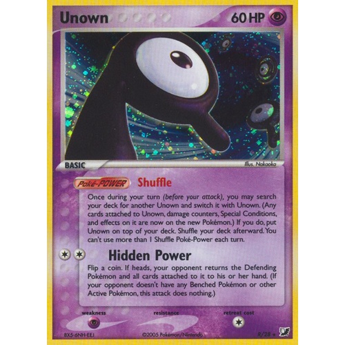 Unown R R/28 EX Unseen Forces Unown Collection Holo Rare Pokemon Card NEAR MINT TCG
