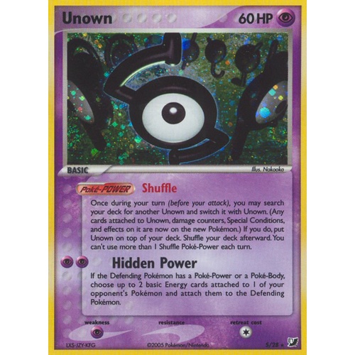 Unown S S/28 EX Unseen Forces Unown Collection Holo Rare Pokemon Card NEAR MINT TCG