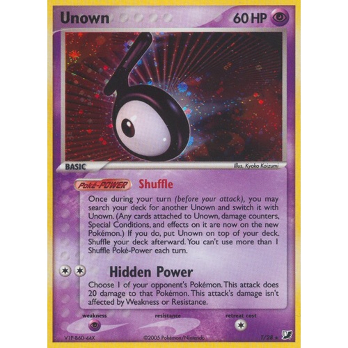 Unown T T/28 EX Unseen Forces Unown Collection Holo Rare Pokemon Card NEAR MINT TCG