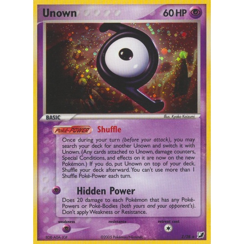 Unown Z Z/28 EX Unseen Forces Unown Collection Holo Rare Pokemon Card NEAR MINT TCG