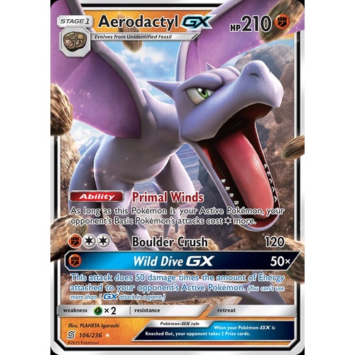 Aerodactyl GX 106/236 SM Unified Minds Holo Ultra Rare Pokemon Card NEAR MINT TCG