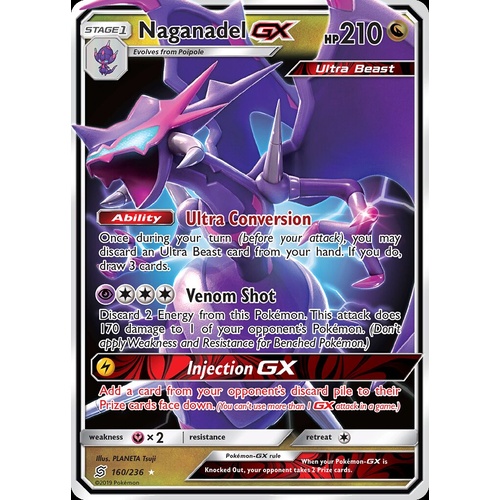Naganadel GX 160/236 SM Unified Minds Holo Ultra Rare Pokemon Card NEAR MINT TCG