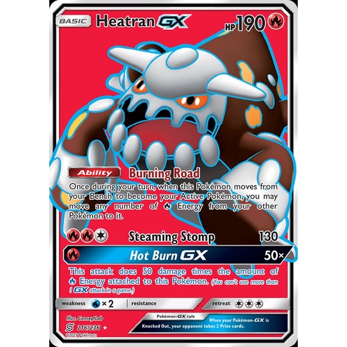 Heatran GX 216/236 SM Unified Minds Holo Full Art Ultra Rare Pokemon Card NEAR MINT TCG
