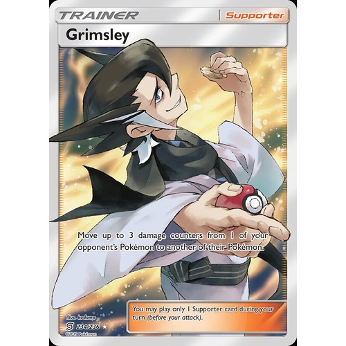 Grimsley 234/236 SM Unified Minds Holo Full Art Ultra Rare Pokemon Card NEAR MINT TCG