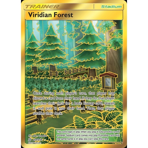 Viridian Forest 256/236 SM Unified Minds Holo Full Art Secret Rare Pokemon Card NEAR MINT TCG