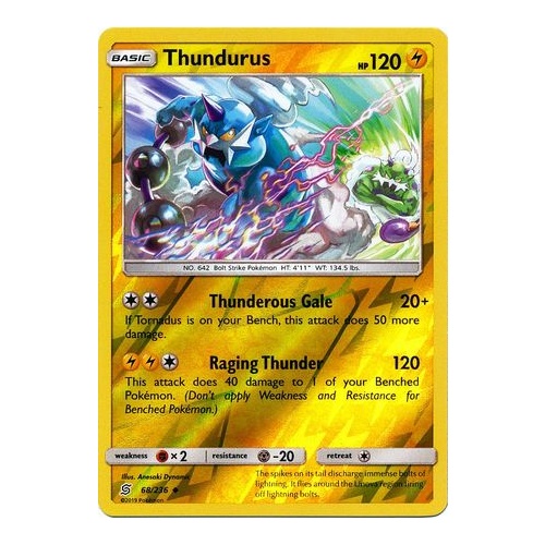 SM Unified Minds 4x Cards Thundurus 68//236 Pokemon Card Playset