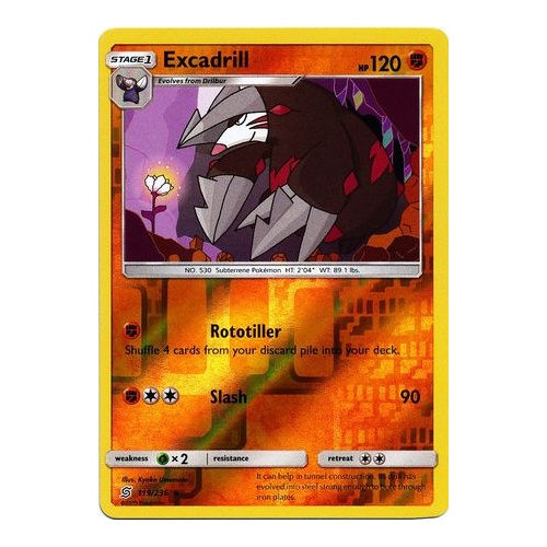 SM UNIFIED MINDS EXCADRILL 119//236 RARE REVERSE Pokemon