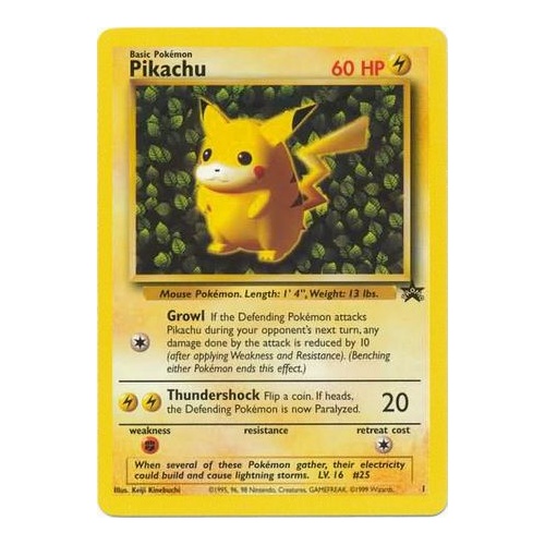 Pikachu #1 WOTC Black Star Promo Pokemon Card NEAR MINT TCG