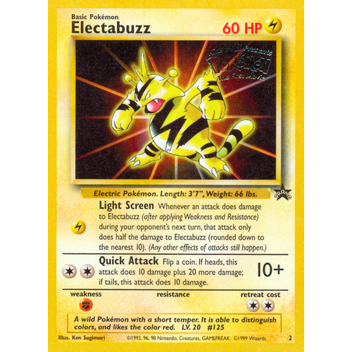 Electabuzz #2 WOTC Black Star Promo Pokemon Card NEAR MINT TCG