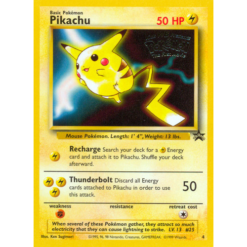 Pikachu #4 WOTC Black Star Promo Pokemon Card NEAR MINT TCG