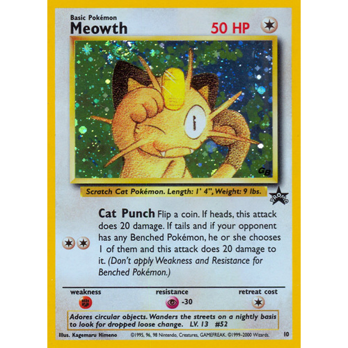 Meowth #10 WOTC Holo Black Star Promo Pokemon Card NEAR MINT TCG