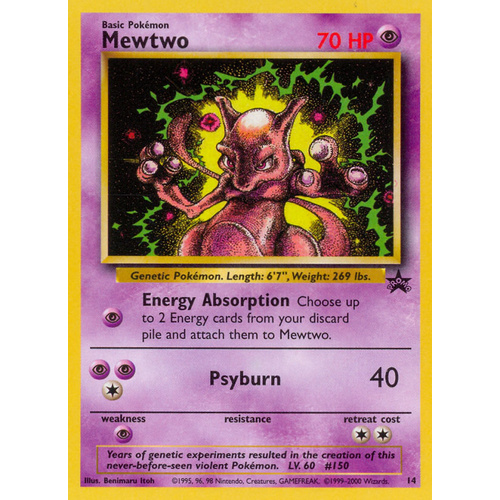 Mewtwo #14 WOTC Black Star Promo Pokemon Card NEAR MINT TCG