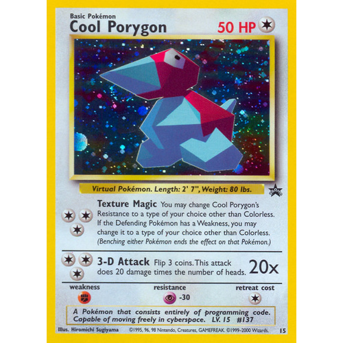 Cool Porygon #15 WOTC Holo Black Star Promo Pokemon Card NEAR MINT TCG