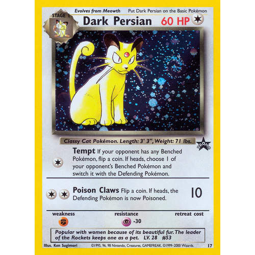 Dark Persian #17 WOTC Holo Black Star Promo Pokemon Card NEAR MINT TCG
