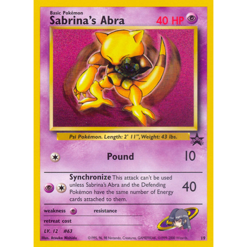 Sabrina's Abra #19 WOTC Black Star Promo Pokemon Card NEAR MINT TCG