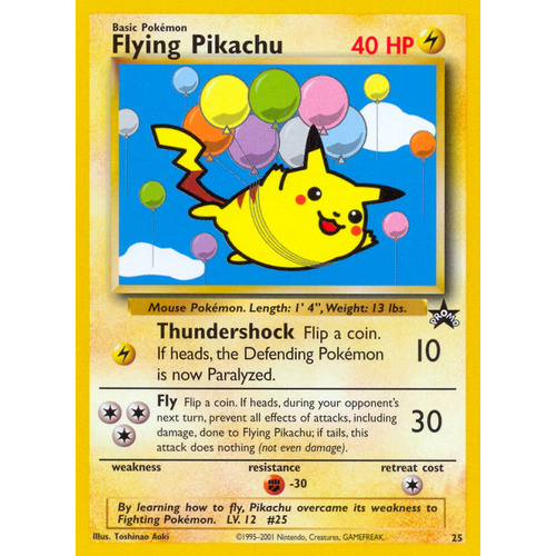 Flying Pikachu #25 WOTC Black Star Promo Pokemon Card NEAR MINT TCG