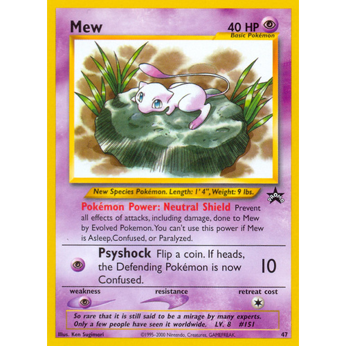 Mew #47 WOTC Black Star Promo Pokemon Card NEAR MINT TCG