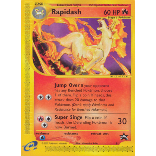 Rapidash #51 WOTC Black Star Promo Pokemon Card NEAR MINT TCG