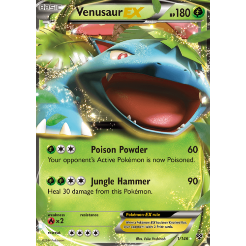 Venusaur EX 1/146 XY Base Set Holo Ultra Rare Pokemon Card NEAR MINT TCG