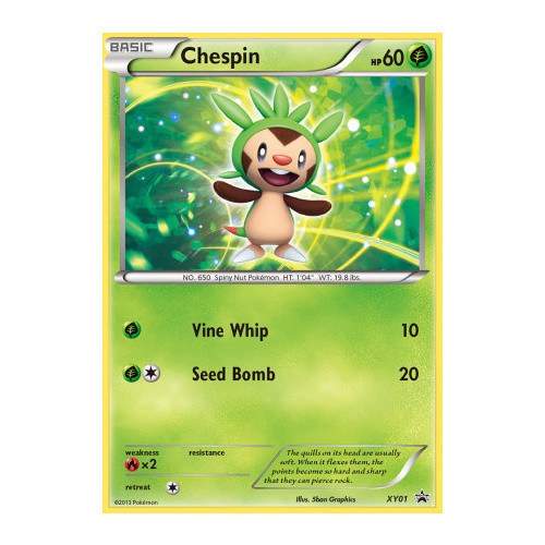 Chespin XY01 XY Black Star Promo Pokemon Card NEAR MINT TCG